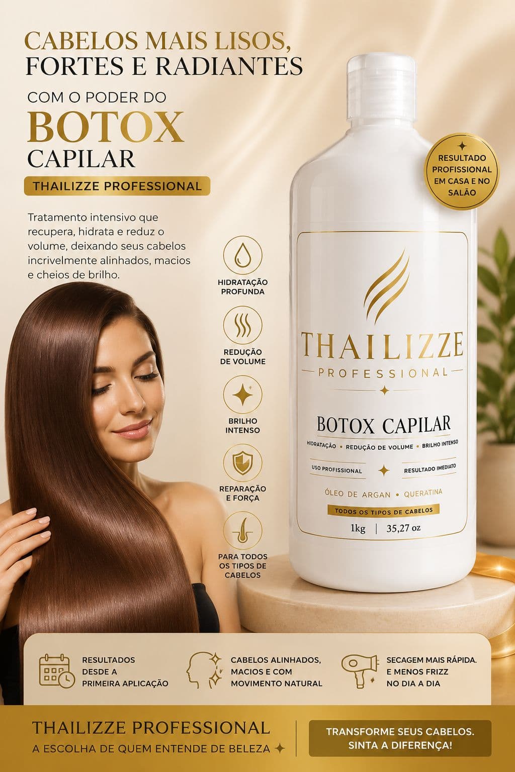 Campanha do produto Botox Capilar Thailizze Professional