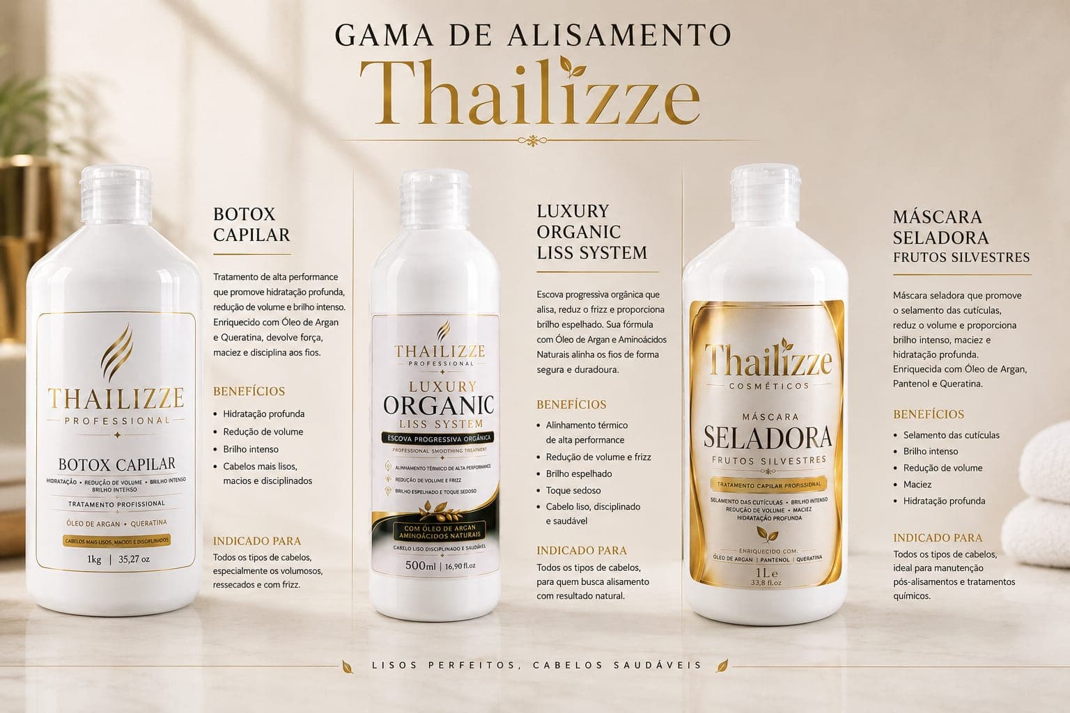 Seleção de produtos Thailizze Professional